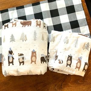 Pottery Barn Kids 100% Organic Cotton Flannel Sheets Queen Set